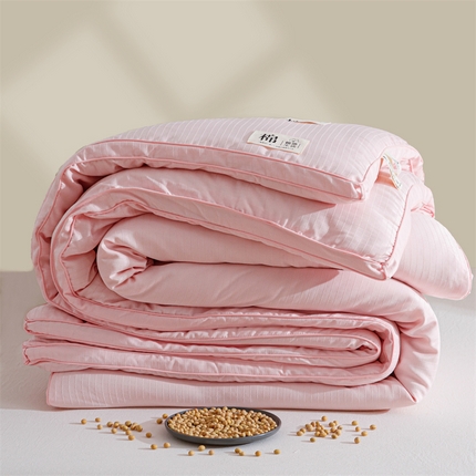 天瑜家纺 2024新款原棉提花大豆被子母被春秋被芯 粉色