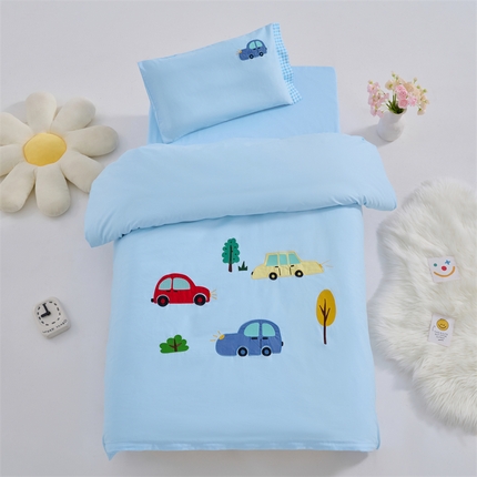 91家纺网 家纺一手货源 找家纺 （总）嗨皮宝贝 2025款卡通全棉幼儿园刺绣 儿童套件 刺绣幼儿园三件套