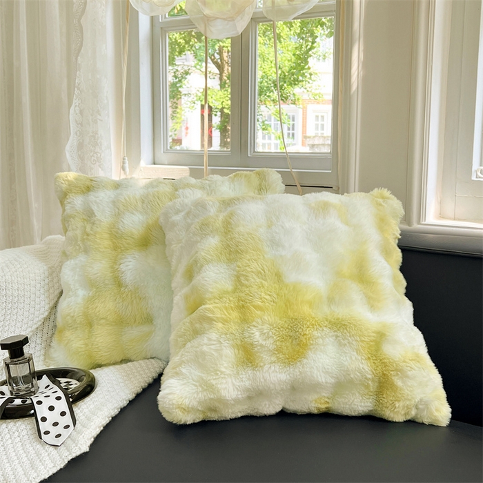 91家纺网 家纺一手货源 找家纺 梦舒羽 2025新款兔毛绒抱枕套牛奶绒枕芯套雪花绒枕头套单人宿舍 梦幻果绿