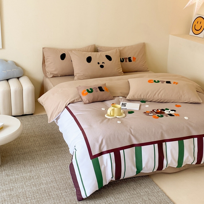 91家纺网 家纺一手货源 找家纺 宜家坊 2024全棉磨毛大版印加绣四件套【提供买家秀】 欢乐园