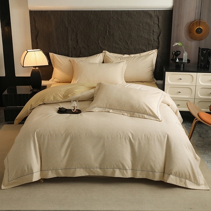 巧玲珑 2025新款60支高端美式新疆棉四件套 风行-咖