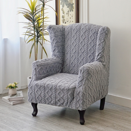 91家纺网 家纺一手货源 找家纺 启博家纺 2024新款提花绒老虎椅套 灰色