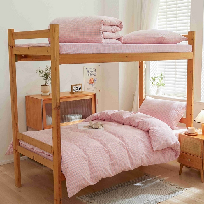 91家纺网 家纺一手货源 找家纺 韩约家纺 2024新款全棉水洗棉三四件套 维多利-粉