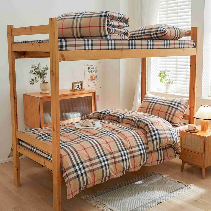 91家纺网 家纺一手货源 找家纺 韩约家纺 2024新款全棉水洗棉三四件套 品尚-咖