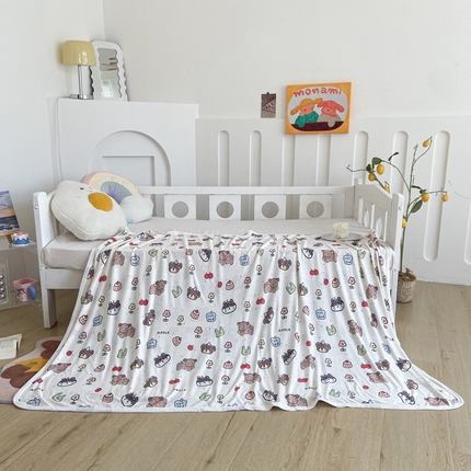 91家纺网 家纺一手货源 找家纺 （总）益多眠 2024新款儿童冰丝毯子针织毯婴儿夏季薄款盖毯夏凉被幼儿园午睡毯嗒嗒毯