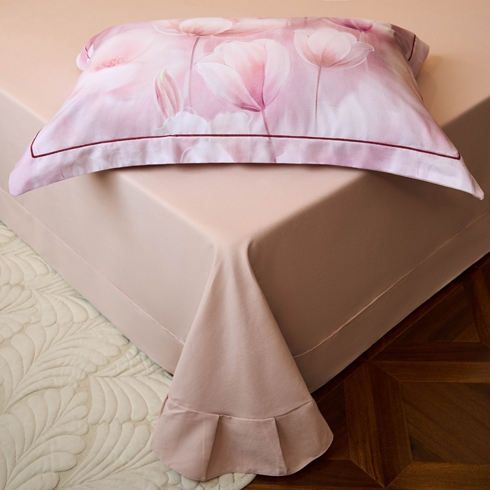 91家纺网 家纺一手货源 找家纺 宜家坊 2024新款全棉数码印花加厚磨毛【提供买家秀】 花海-粉