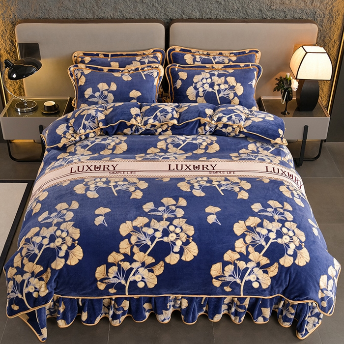 91家纺网 家纺一手货源 找家纺 紫月轩 2024新款日产2万套高克重8.5斤牛奶绒四件套法莱绒四件套 梦境