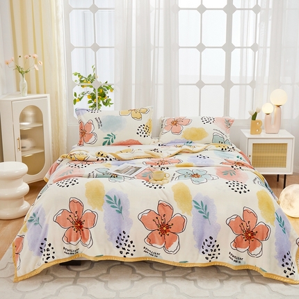 91家纺网 家纺一手货源 找家纺 （总）坦客毯业 2025新款印花雪貂绒毛毯沙发盖毯午睡毯子