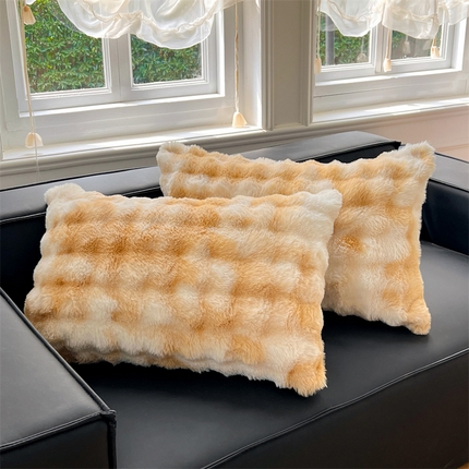 梦舒羽 2025新款兔毛绒单人枕套牛奶绒枕芯套雪花绒宿舍枕头套 梦幻奶咖