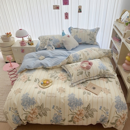 于果 2024新款13070全棉印花四件套 秋水伊人