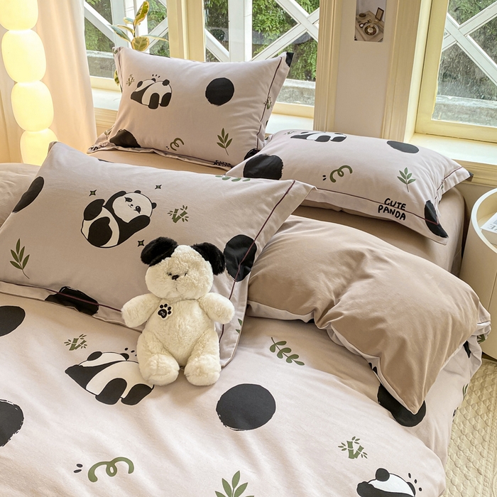 91家纺网 家纺一手货源 找家纺 宜家坊 2024全棉ins风小清新加厚磨毛【提供质检报告】 顽皮熊猫