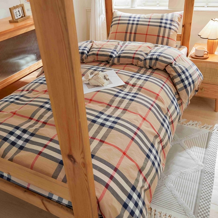 91家纺网 家纺一手货源 找家纺 韩约家纺 2024新款全棉水洗棉三四件套 品尚-咖