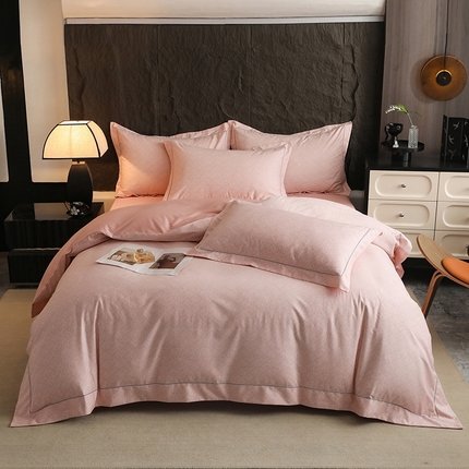 巧玲珑 2025新款60支高端美式新疆棉四件套 风行-粉玉