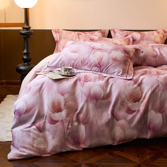 91家纺网 家纺一手货源 找家纺 宜家坊 2024新款全棉数码印花加厚磨毛【提供买家秀】 花海-粉