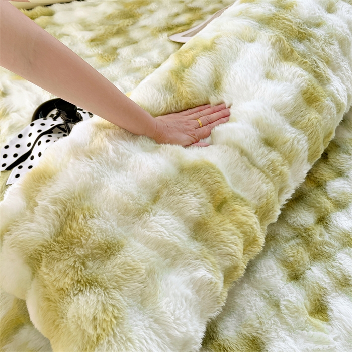 91家纺网 家纺一手货源 找家纺 梦舒羽 2025新款兔毛绒双人枕套牛奶绒加长枕芯套雪花绒枕头套 梦幻果绿