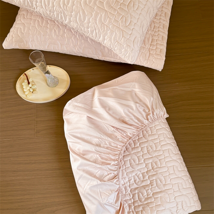 91家纺网 家纺一手货源 找家纺 三味舒屋 2024新款50支澳棉夹棉轻奢床笠 罗马-雅粉