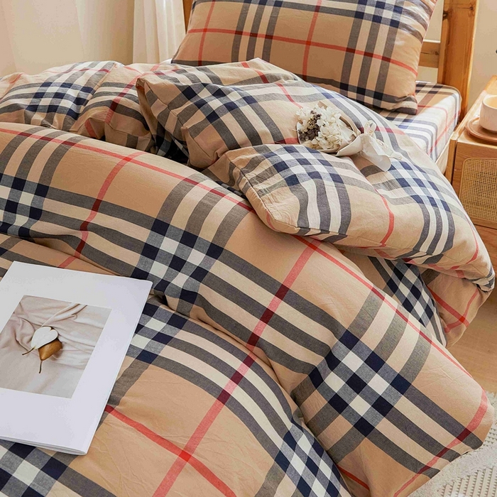 91家纺网 家纺一手货源 找家纺 韩约家纺 2024新款全棉水洗棉三四件套 品尚-咖