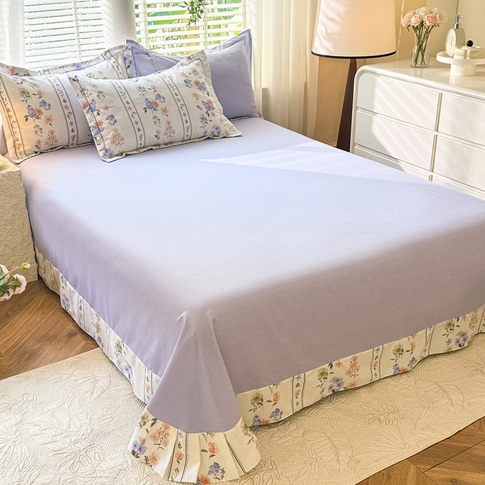 91家纺网 家纺一手货源 找家纺 巧玲珑2025新款AB版铂金生态四件套AB花蜜悠然-兰