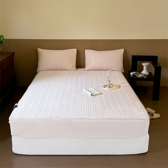 91家纺网 家纺一手货源 找家纺 三味舒屋 2024新款50支澳棉夹棉轻奢床笠 罗马-雅粉