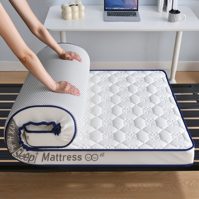 91家纺网 家纺一手货源 找家纺 顺发床垫 2025新款A类针织乳胶记忆海绵床垫-学生图 花瓣白（白）-9cm