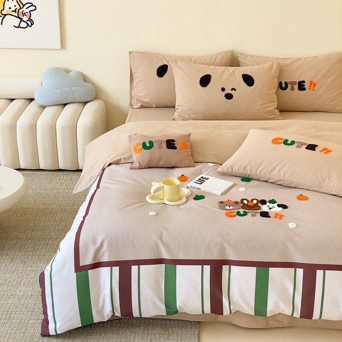 91家纺网 家纺一手货源 找家纺 宜家坊 2024全棉磨毛大版印加绣四件套【提供买家秀】 欢乐园