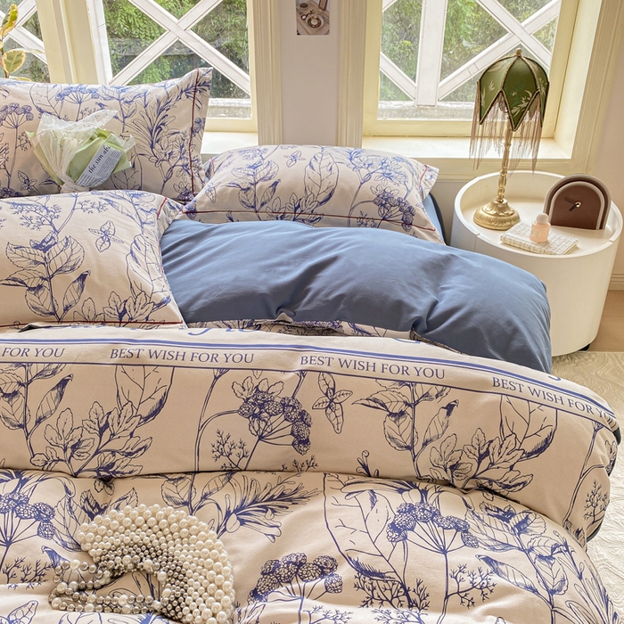 91家纺网 家纺一手货源 找家纺 宜家坊 2024全棉ins风小清新加厚磨毛【提供质检报告】 芳草集-兰