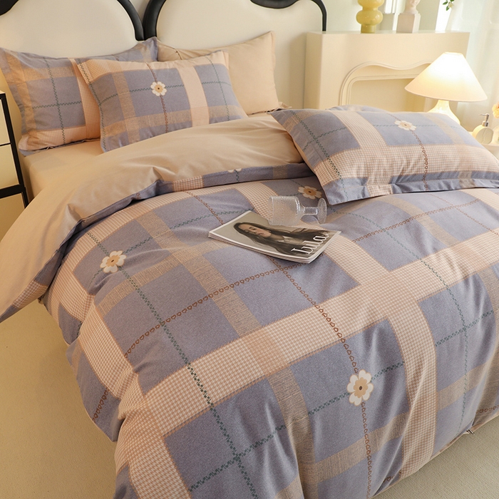 91家纺网 家纺一手货源 找家纺 巧玲珑2025新款AB版铂金生态四件套AB花香梦境-灰