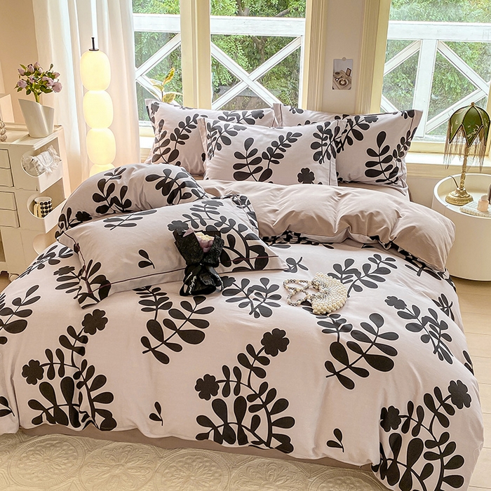 91家纺网 家纺一手货源 找家纺 宜家坊 2024全棉ins风小清新加厚磨毛【提供质检报告】 叶晓