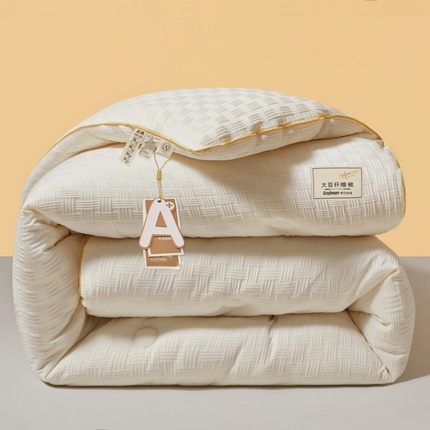 91家纺网 家纺一手货源 找家纺 星航家纺 2025新款A类针织棉华夫格大豆被子母被子（真正A类针织棉）华夫格 奶昔白