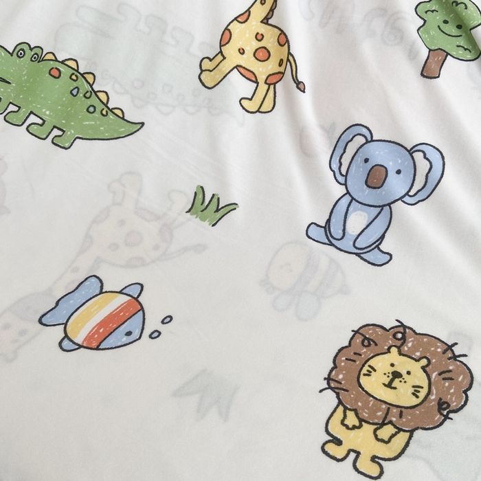 91家纺网 家纺一手货源 找家纺 益多眠 2024新款儿童冰丝毯子针织毯婴儿夏季薄款盖毯夏凉被幼儿园午睡毯嗒嗒毯 大鳄乐园