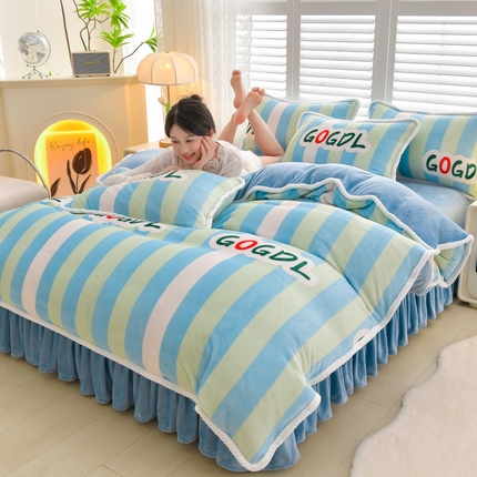 91家纺网 家纺一手货源 找家纺 （总）绒耀 2025新款菠萝格牛奶绒四件套