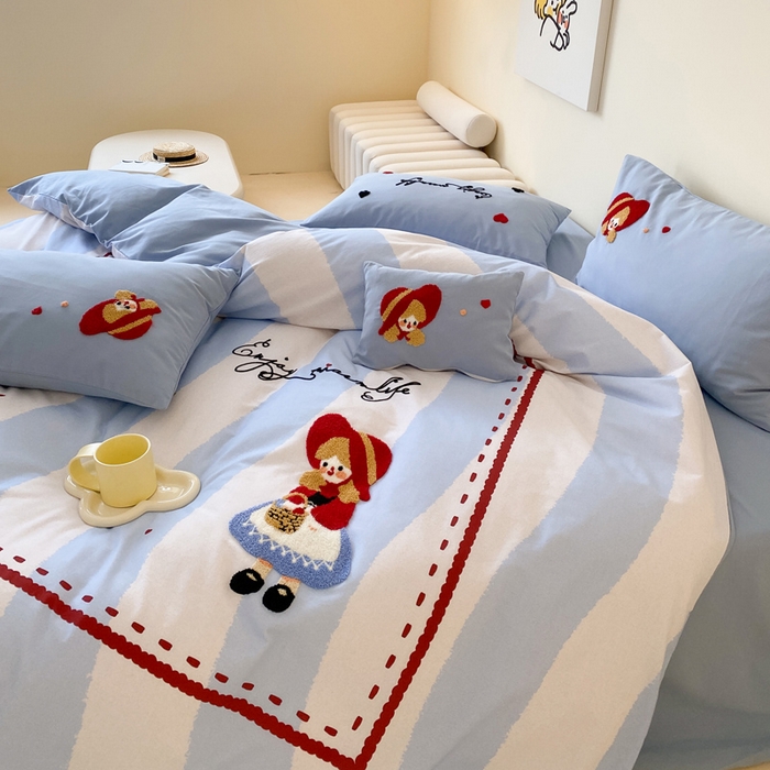 91家纺网 家纺一手货源 找家纺 宜家坊 2024全棉磨毛大版印加绣四件套【提供买家秀】 小红帽