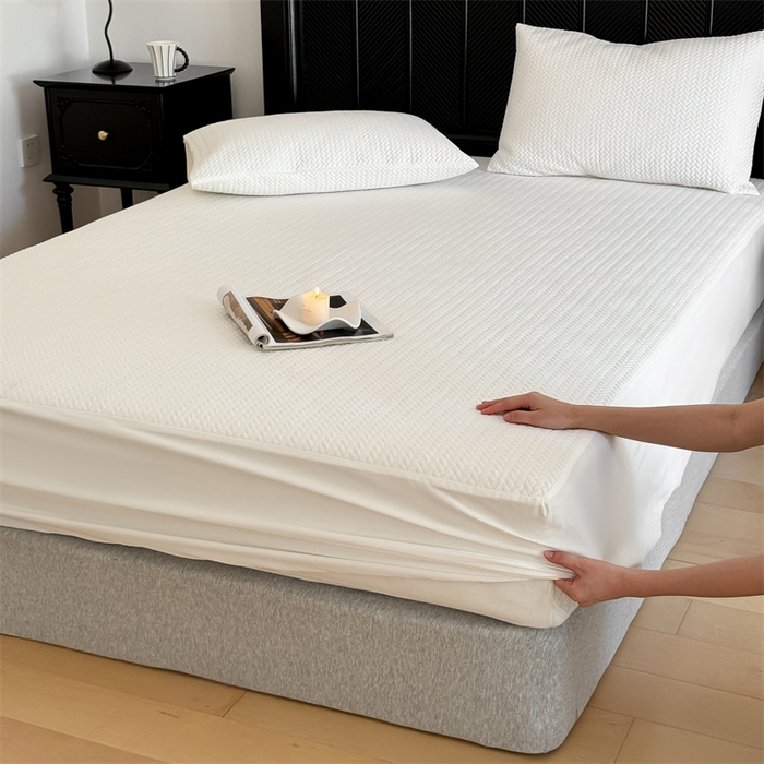 91家纺网 家纺一手货源 找家纺 三味舒屋 2024新款全棉60支长绒棉夹棉轻奢床笠 薇拉白