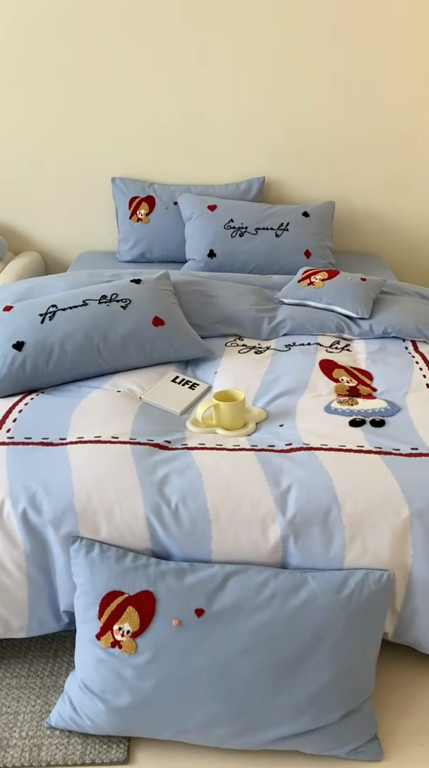 91家纺网 家纺一手货源 找家纺 宜家坊 2024全棉磨毛大版印加绣四件套【提供买家秀】 小红帽