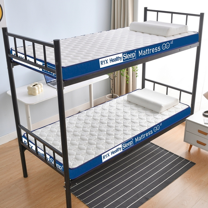 91家纺网 家纺一手货源 找家纺 顺发床垫 2025新款A类针织乳胶记忆海绵床垫-学生图 花瓣白（蓝）-9cm