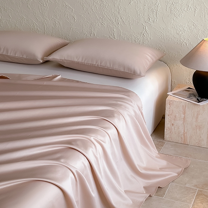 91家纺网 家纺一手货源 找家纺 Mr.pig猪先生水洗棉 2024新品A类100全棉高支高密贡缎新疆长绒棉四件套纯棉床单被套学生宿舍三件套枕套床笠床上用品 白桃茶粉