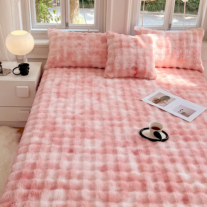 91家纺网 家纺一手货源 找家纺 （总）梦舒羽 2025新款兔毛绒床裙水晶绒床垫保护罩牛奶绒床垫床单罩