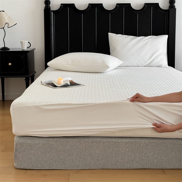 91家纺网 家纺一手货源 找家纺 三味舒屋 2024新款全棉60支长绒棉夹棉轻奢床笠 薇拉白