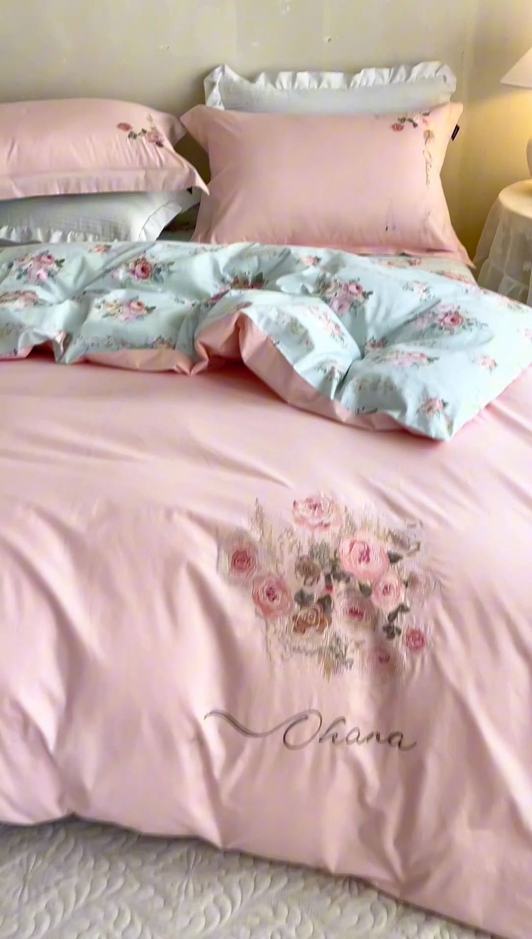 91家纺网 家纺一手货源 找家纺 卡姿家纺 2024秋冬法式复古刺绣— 洛神花语 洛神花语粉