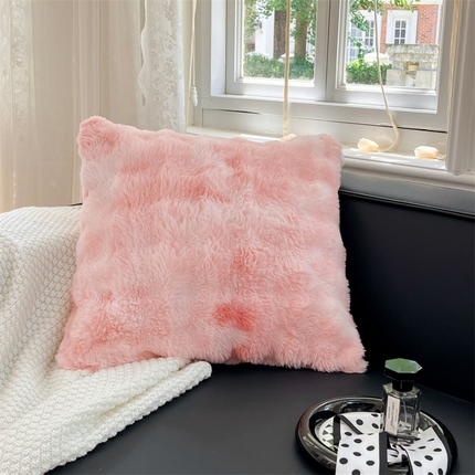 91家纺网 家纺一手货源 找家纺 梦舒羽 2025新款兔毛绒抱枕套牛奶绒枕芯套雪花绒枕头套单人宿舍 梦幻樱粉