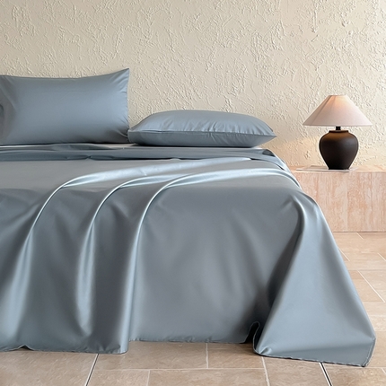 91家纺网 家纺一手货源 找家纺 （总）安力森/诚臻酒店用品酒店用品 2025新款高支高密60全棉贡缎长绒棉床单枕套纯棉被单学生宿舍三件套床上用品