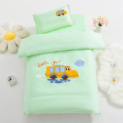 91家纺网 家纺一手货源 找家纺 （总）嗨皮宝贝 2025款卡通全棉幼儿园刺绣 儿童套件 刺绣幼儿园三件套