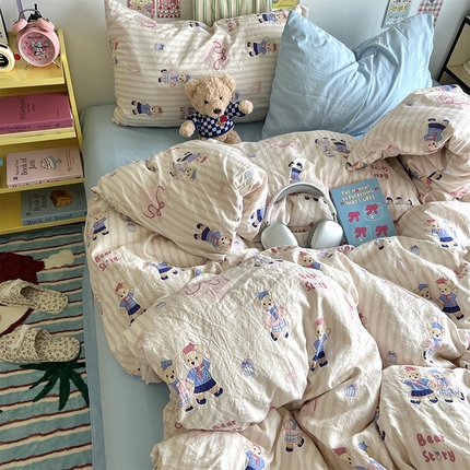 原素 2024学生季专属A类水洗棉印花四件套 熊熊好朋友