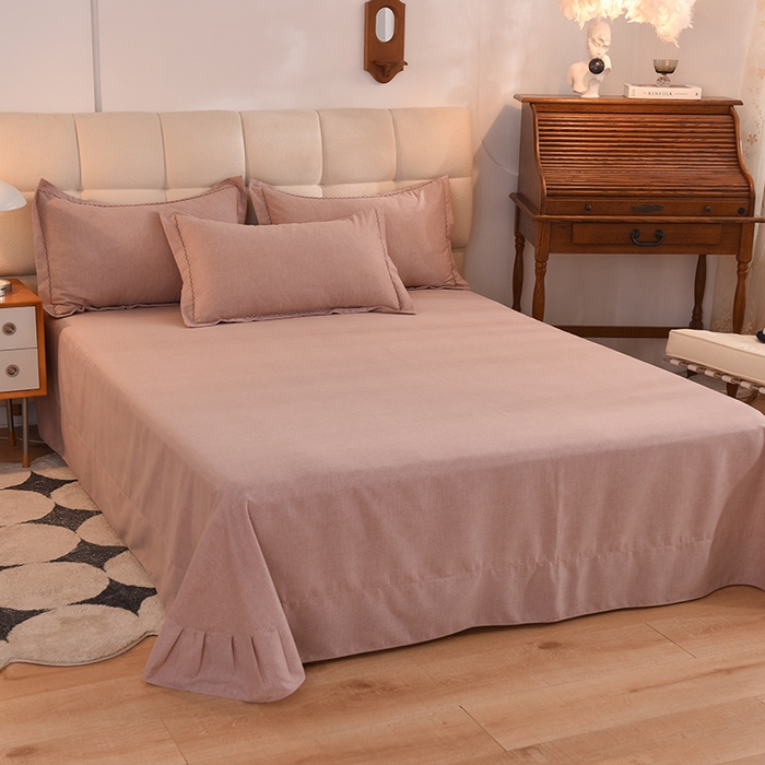 91家纺网 家纺一手货源 找家纺 巧玲珑 2024新款新疆棉亲肤四件套 莫兰迪-咖