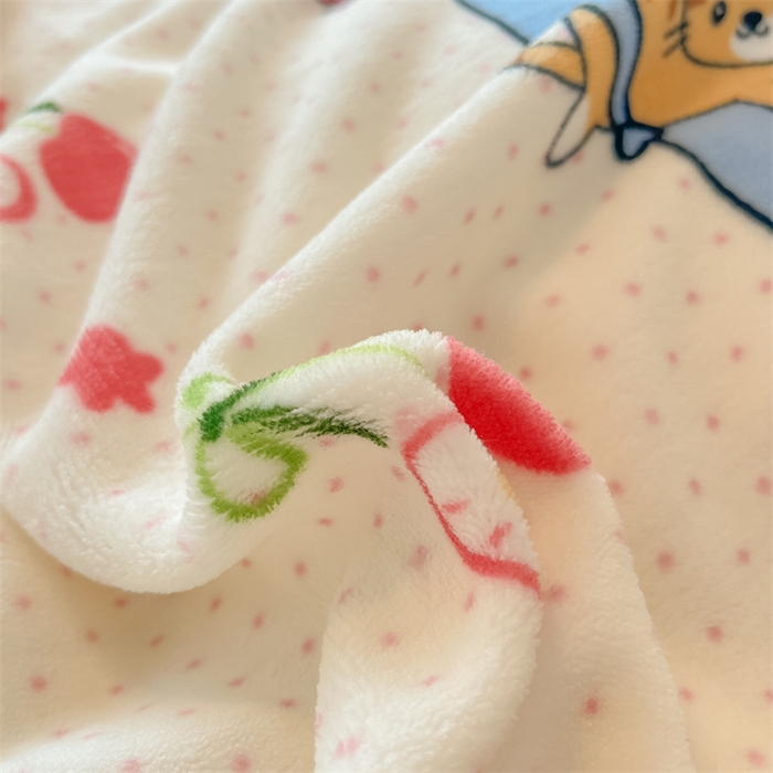 91家纺网 家纺一手货源 找家纺 2024新款A类AB版加厚保暖双面牛奶绒印花四件套--小清新系列 动物线条