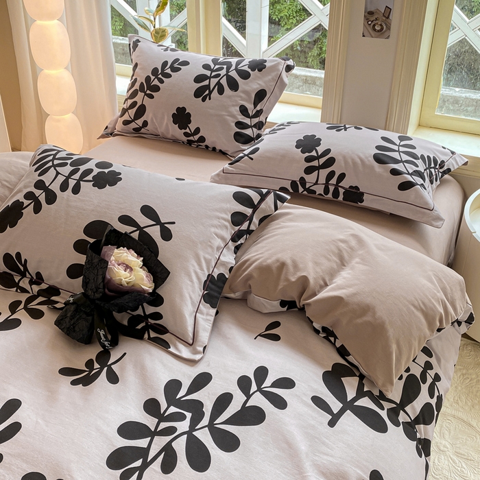 91家纺网 家纺一手货源 找家纺 宜家坊 2024全棉ins风小清新加厚磨毛【提供质检报告】 叶晓