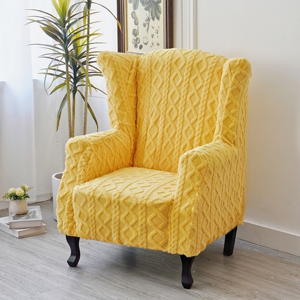91家纺网 家纺一手货源 找家纺 启博家纺 2024新款提花绒老虎椅套 黄色