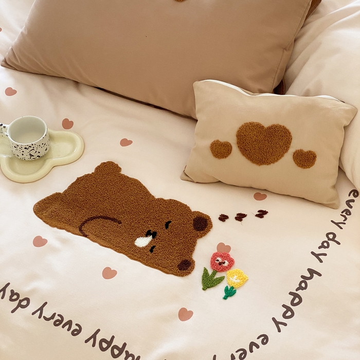 91家纺网 家纺一手货源 找家纺 宜家坊 2024全棉磨毛大版印加绣四件套【提供买家秀】 安睡熊