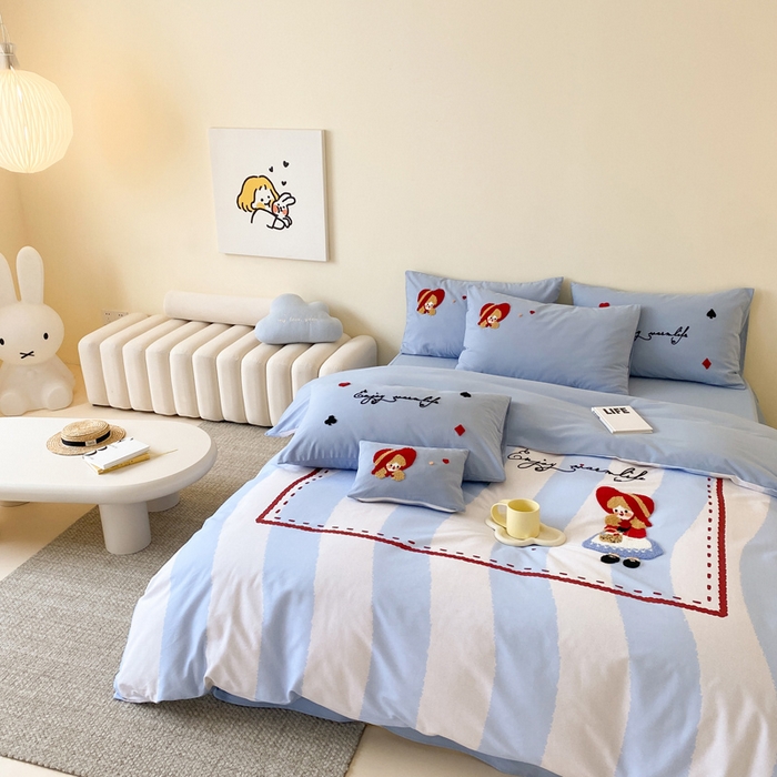 91家纺网 家纺一手货源 找家纺 宜家坊 2024全棉磨毛大版印加绣四件套【提供买家秀】 小红帽