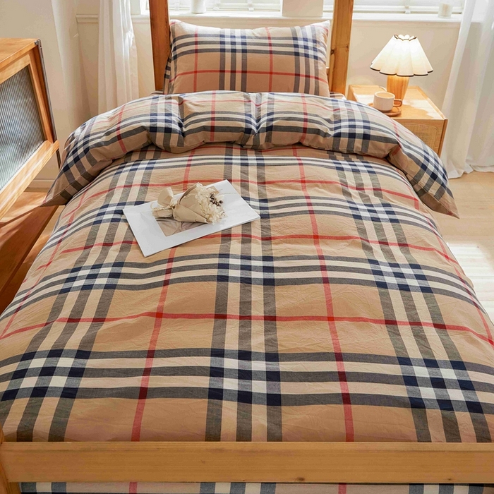 91家纺网 家纺一手货源 找家纺 韩约家纺 2024新款全棉水洗棉三四件套 品尚-咖